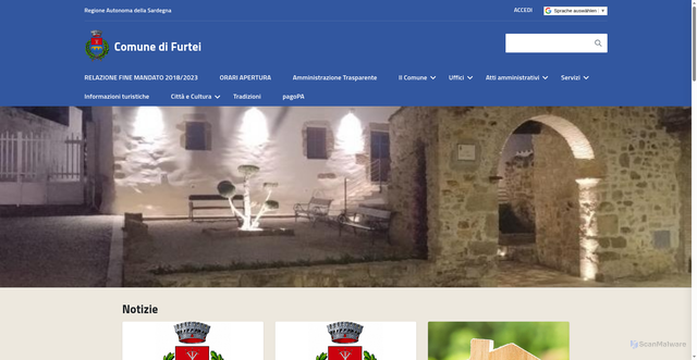 Security scan screenshot of https://www.comune.furtei.ca.it/