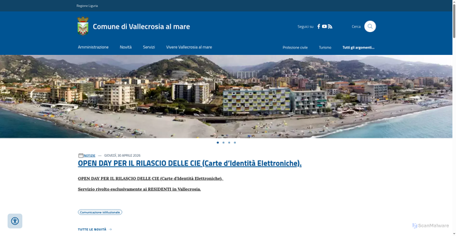 Security scan screenshot of https://www.comune.vallecrosia.im.it