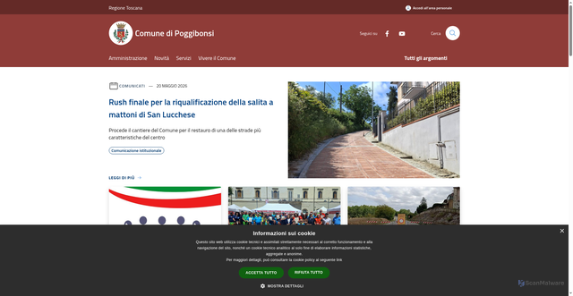 Security scan screenshot of https://www.comune.poggibonsi.si.it