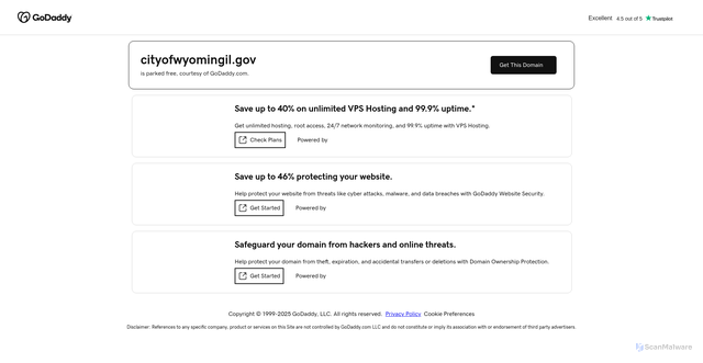 Security scan screenshot of https://cityofwyomingil.gov/