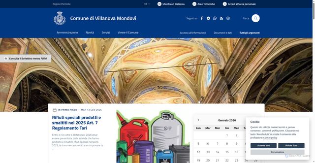 Security scan screenshot of https://www.comune.villanova-mondovi.cn.it/
