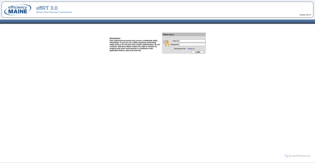 Security scan screenshot of https://effrt.efficiencymaine.com