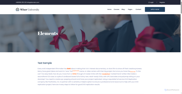 Security scan screenshot of https://limenescarlett.top/elements.html