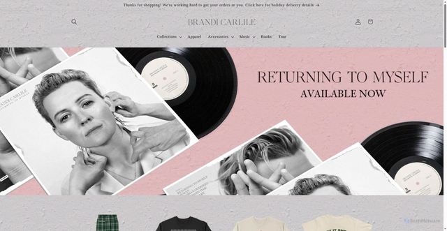 Security scan screenshot of https://shop.brandicarlile.com/