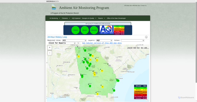 Security scan screenshot of https://airgeorgia.org/