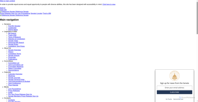 Security scan screenshot of https://oksenate.gov/