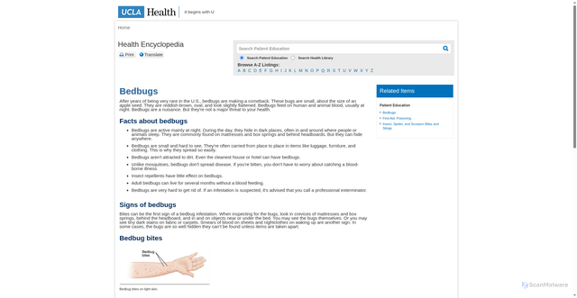 Security scan screenshot of https://uclahealthib.staywellsolutionsonline.com/library/encyclopedia/3,40893