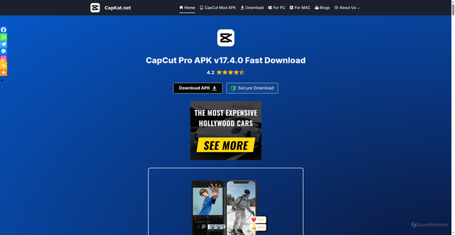 Security scan screenshot of https://capkat.net/