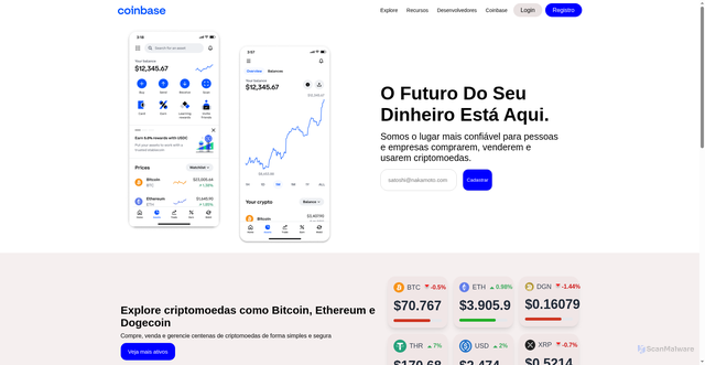 Security scan screenshot of https://www.projeto-coinbase.vercel.app/