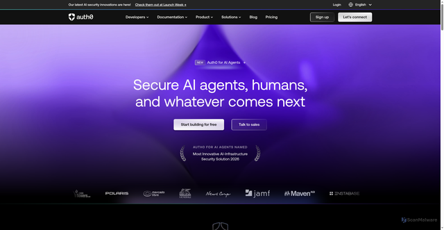 Security scan screenshot of https://mgic.us.auth0.com
