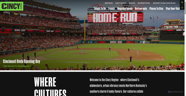 Security scan screenshot of https://www.visitcincy.com/