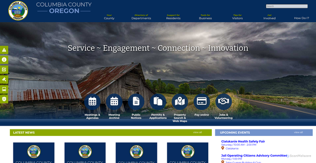 Security scan screenshot of https://www.columbiacountyor.gov/