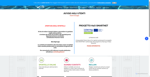 Security scan screenshot of https://www.poiana.it