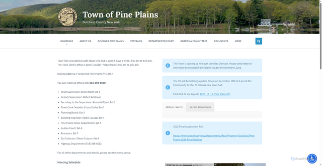 Security scan screenshot of https://www.pineplains-ny.gov/