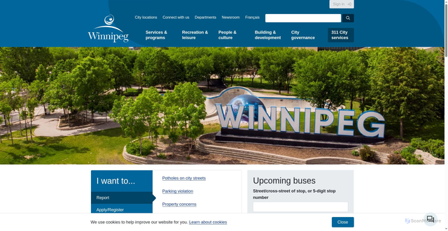 Security scan screenshot of https://www.winnipeg.ca/