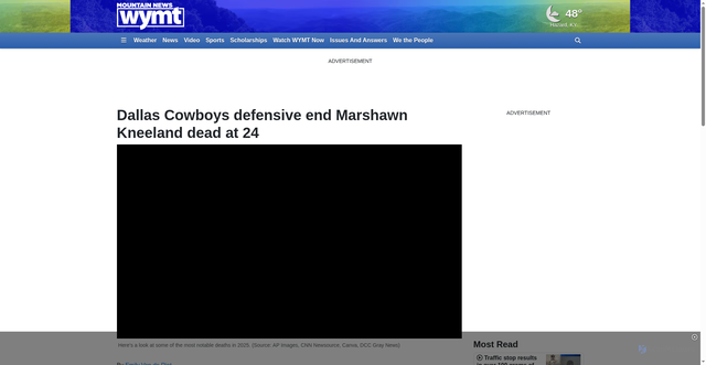 Security scan screenshot of https://www.wymt.com/2025/11/06/dallas-cowboys-defensive-end-marshawn-kneeland-dead-24/
