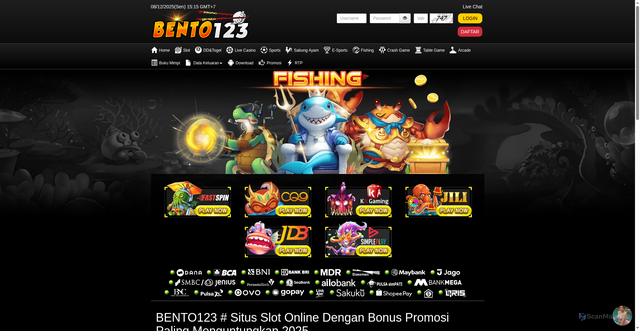 Security scan screenshot of https://noindexpakbento123.lol/desktop/game/fishing/fastspin