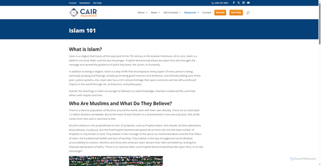 Security scan screenshot of https://www.cairwa.org/islam-101/