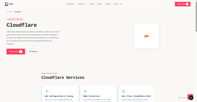 Security scan screenshot of https://cws-uat.pages.dev/partners/cloudflare