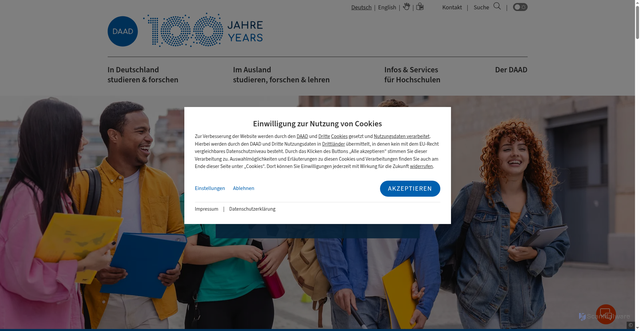 Security scan screenshot of https://www.daad.de/de/