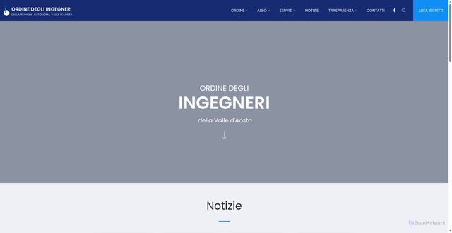 Security scan screenshot of https://www.ordineingegneriaosta.it/