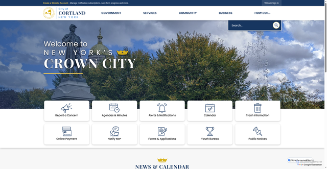 Security scan screenshot of https://cortlandny.gov/