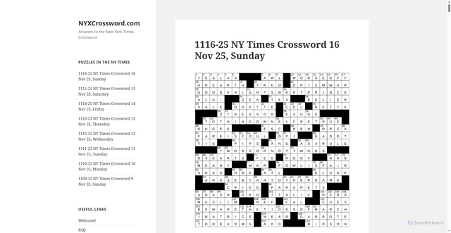 Security scan screenshot of https://nyxcrossword.com/