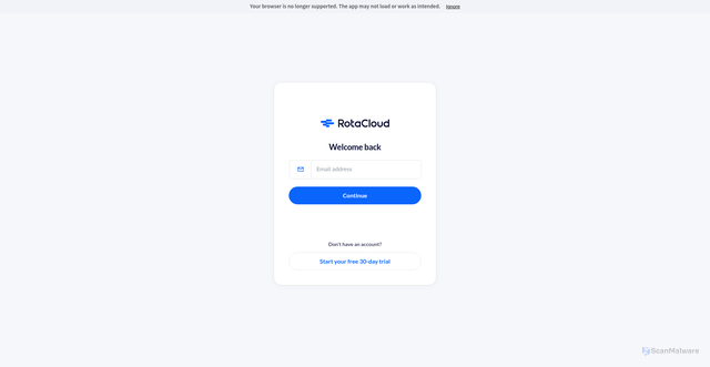 Security scan screenshot of https://app.rotacloud.com