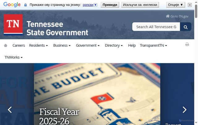 Security scan screenshot of http://tn.gov/
