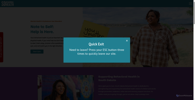 Security scan screenshot of https://sdbehavioralhealth.gov/