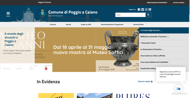 Security scan screenshot of https://www.comune.poggio-a-caiano.po.it