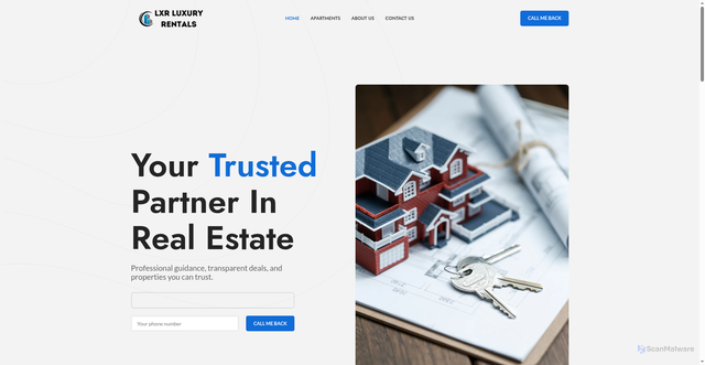 Security scan screenshot of http://lxrluxuryrentals.click/