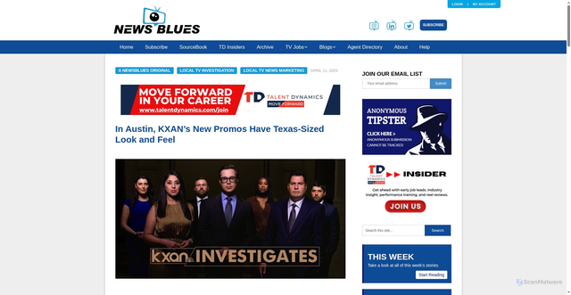 Security scan screenshot of https://newsblues.com/2025/04/11/in-austin-kxans-new-promos-have-texas-sized-look-and-feel/