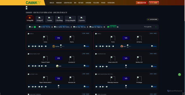 Security scan screenshot of https://cakhiaaj.cc