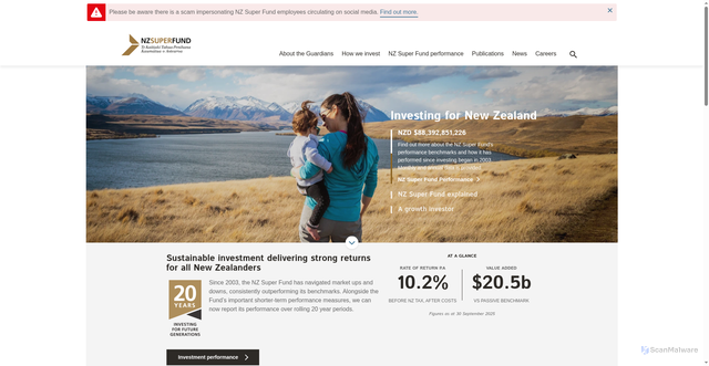Security scan screenshot of https://nzsuperfund.nz/