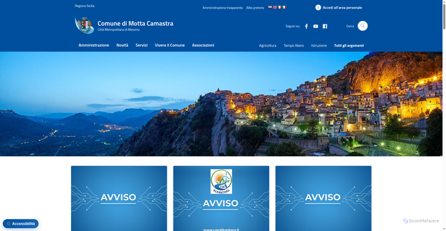 Security scan screenshot of https://www.comunemottacamastra.it