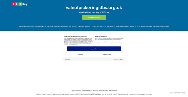 Security scan screenshot of http://www.valeofpickeringidbs.org.uk/Thornton_000.htm
