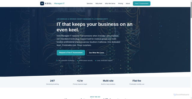 Security scan screenshot of https://www.keelmanagedit.com/