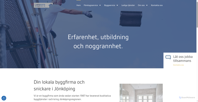 Security scan screenshot of https://larssonsbyggservice.se
