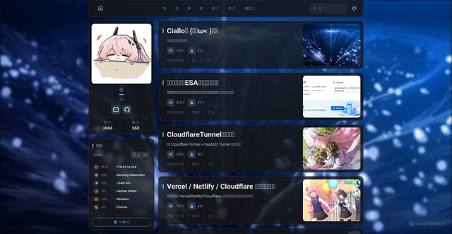 Security scan screenshot of https://fuwari1-c6o2s2ouat.edgeone.app/