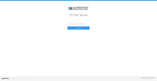 Security scan screenshot of https://cei.egnyte.com