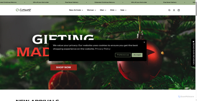 Security scan screenshot of https://cotswoldshoes.co.uk