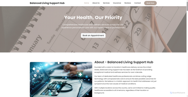 Security scan screenshot of http://balancedlivingsupporthub.com/