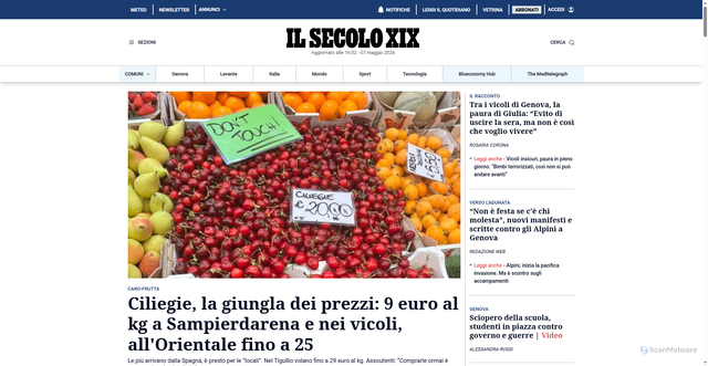 Security scan screenshot of https://ilsecoloxix.it