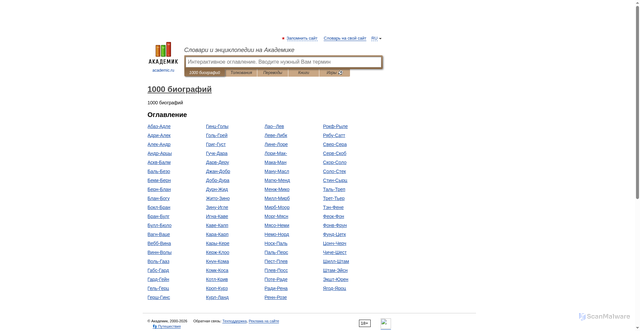 Security scan screenshot of https://biograf.academic.ru