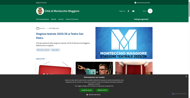 Security scan screenshot of https://www.comune.montecchio-maggiore.vi.it/it