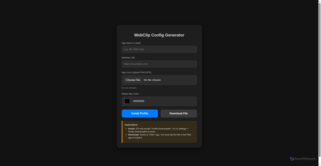 Security scan screenshot of site-to-mobile-config-converter.pages.dev