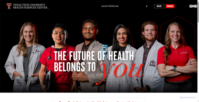 Security scan screenshot of https://www.ttuhsc.edu/