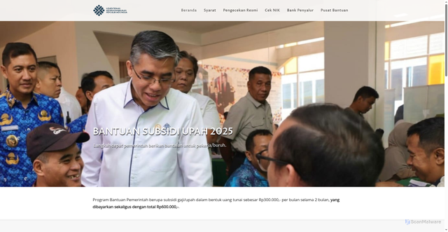 Security scan screenshot of https://bsu.kemnaker.go.id