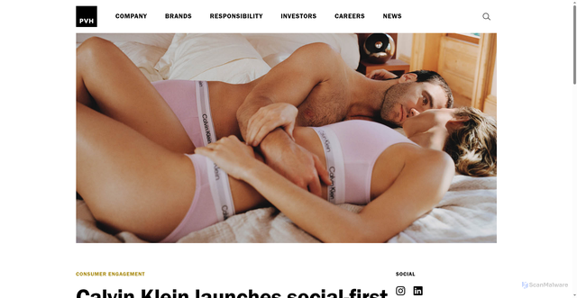 Security scan screenshot of https://www.pvh.com/news/calvin-klein-valentines-day-grace-van-patten-jackson-white